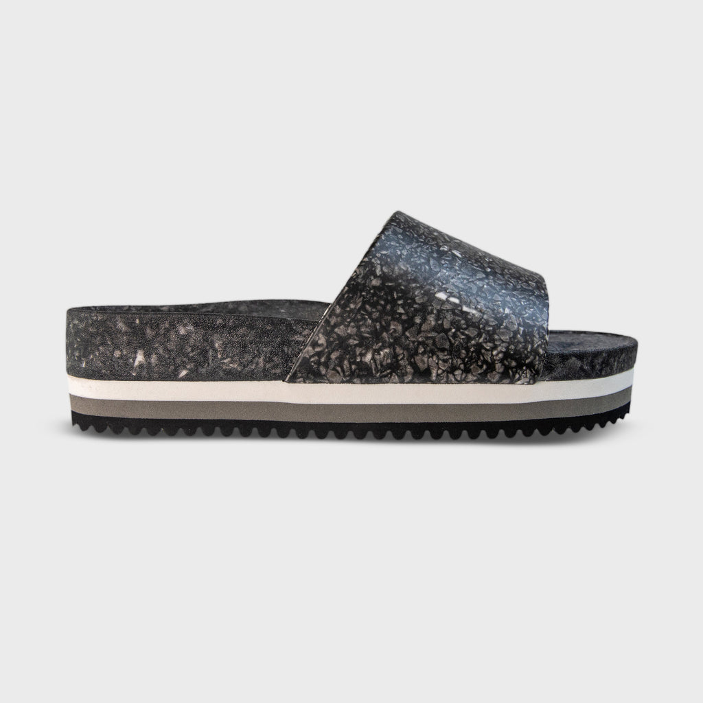 East Beach Slide Platform – Night | Elevated Cushioned Slide Sandal | All-Day Comfort