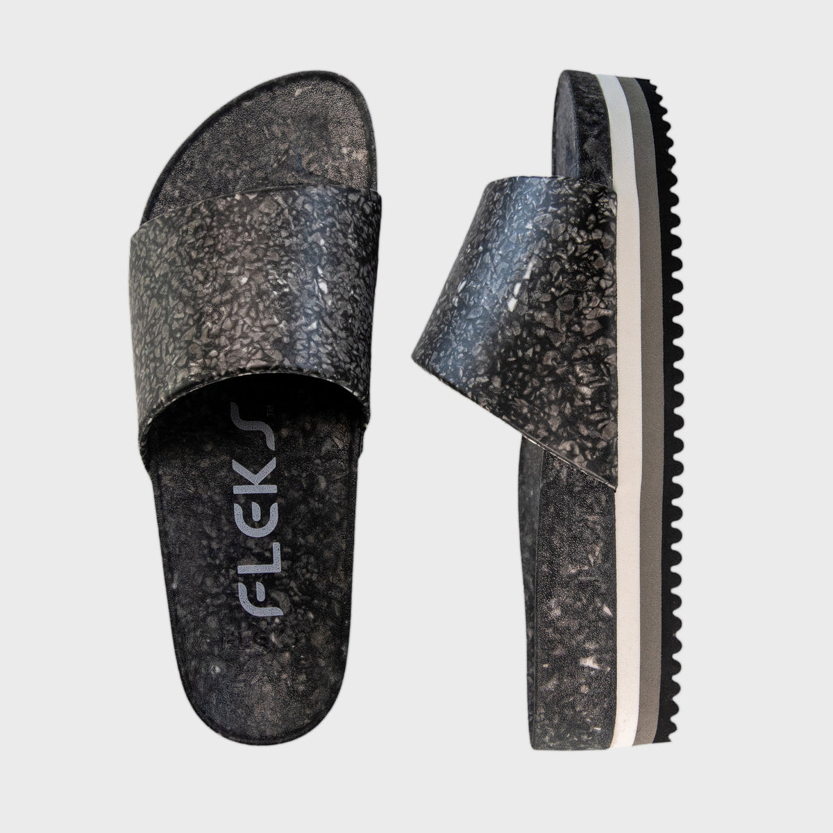 East Beach Slide Platform – Night | Elevated Cushioned Slide Sandal | All-Day Comfort