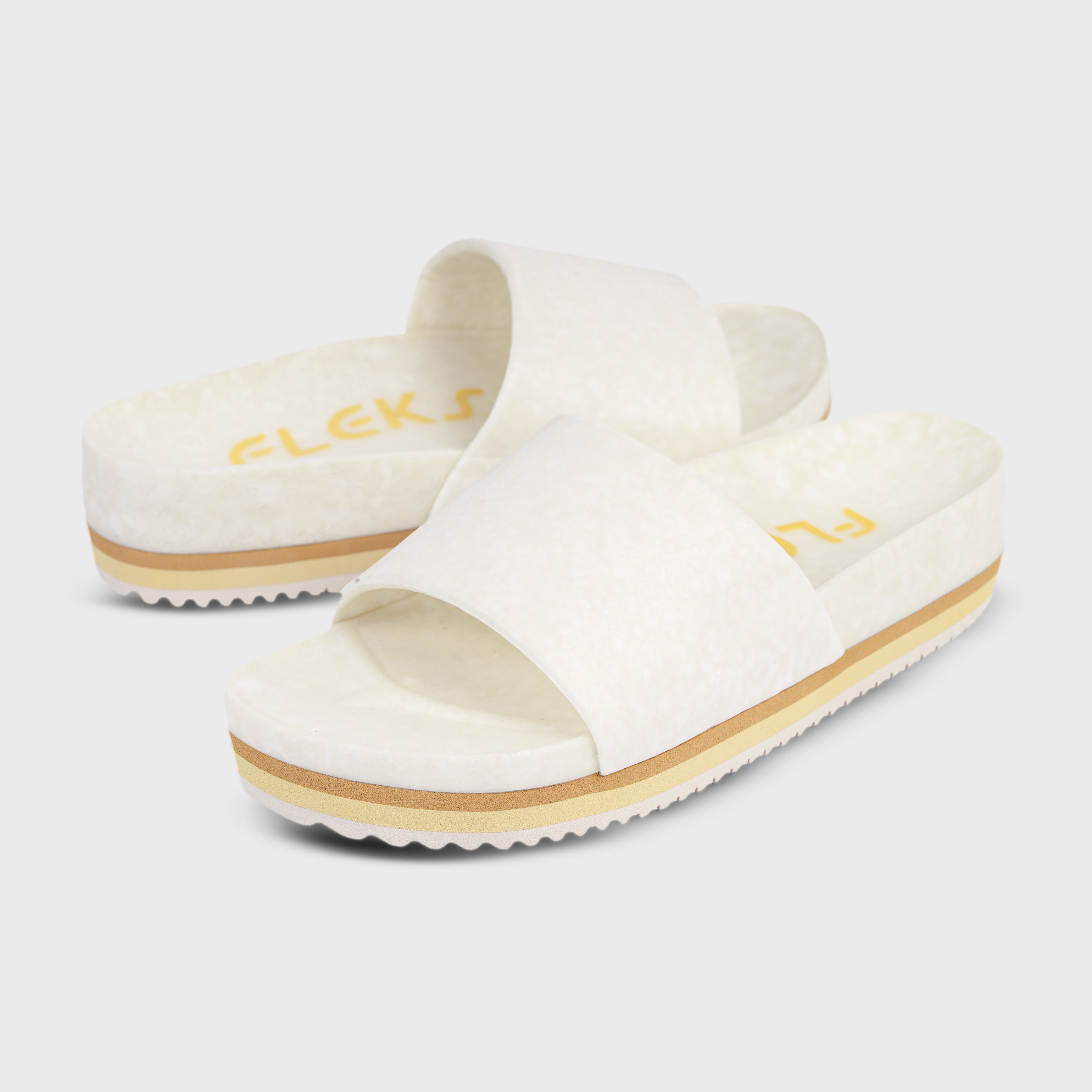East Beach Slide Platform – Chamois | Elevated Cushioned Slide Sandal | Coastal Style