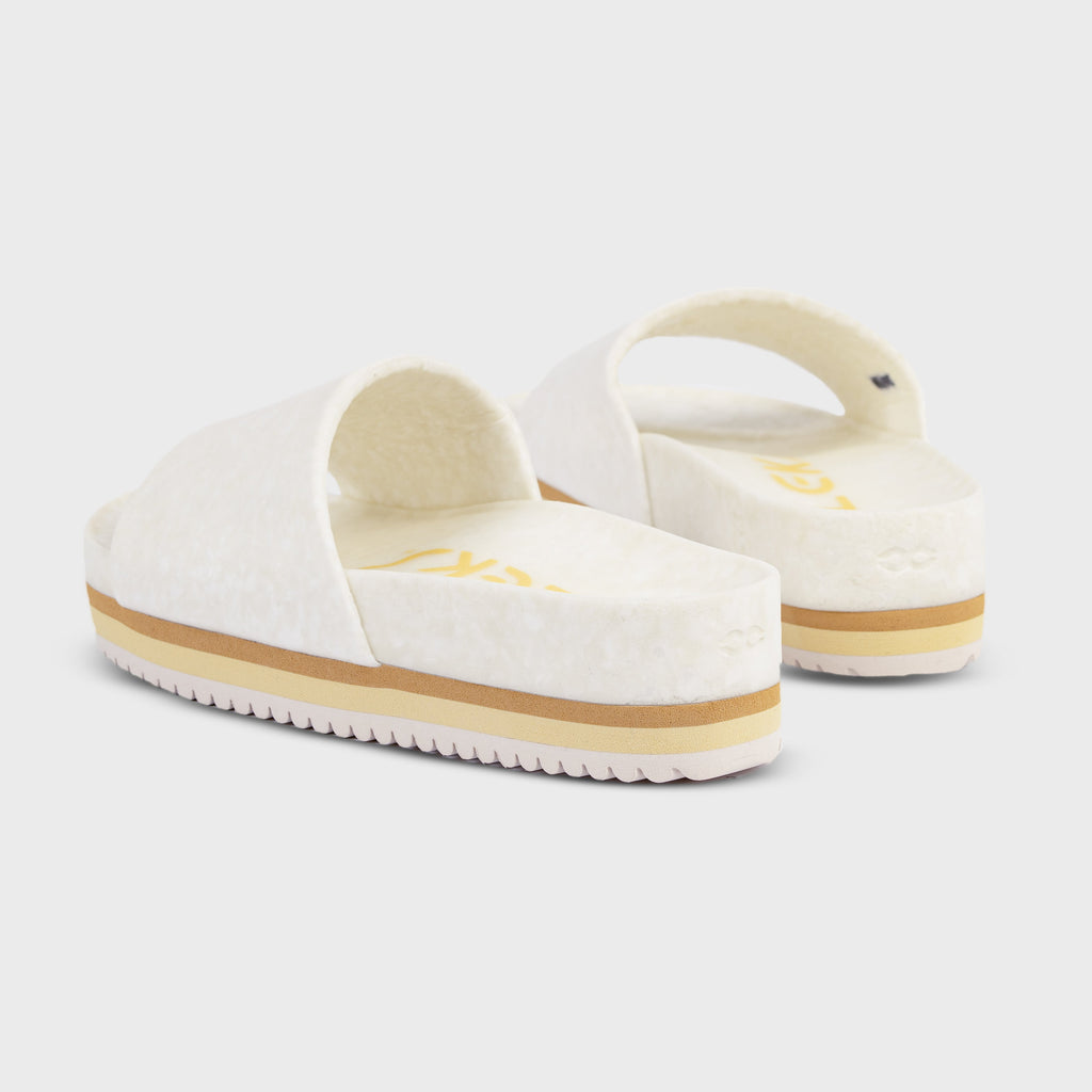 East Beach Slide Platform – Chamois | Elevated Cushioned Slide Sandal | Coastal Style