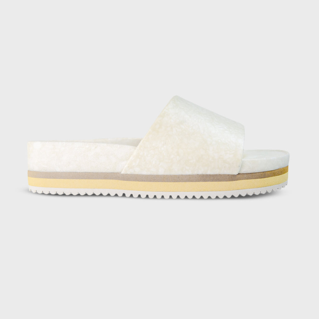 East Beach Slide Platform – Chamois | Elevated Cushioned Slide Sandal | Coastal Style