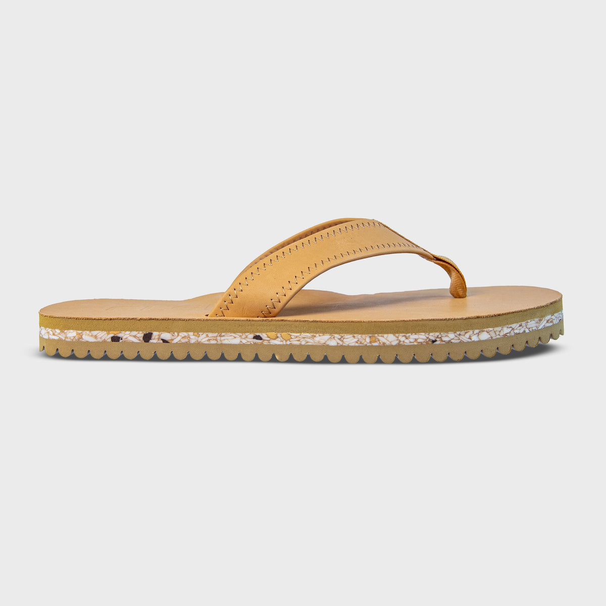 The Seagrove Flip Flop – Sand | Leather Beach Flip Flop with Arch Support