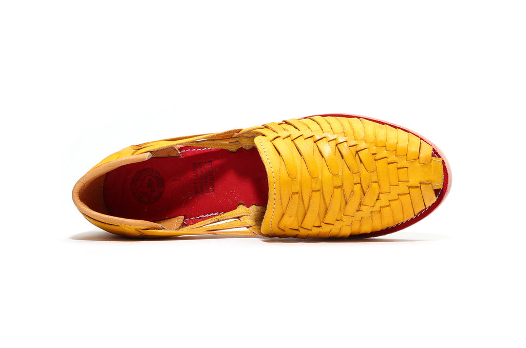 Cross Woven Huarache Sandal – Mango | Handcrafted Woven Sandal | Vibrant Summer Style